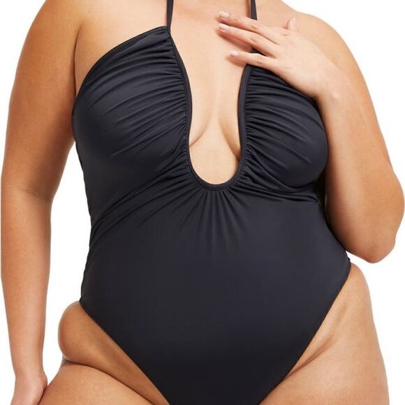 Good American Leilani Halter Neck One-Piece Swimsuit size 7 - Picture 1 of 7